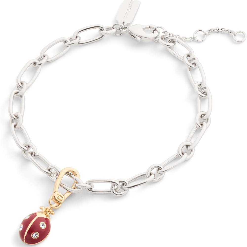 NWT Coach Gold and Red Ladybug Keychain Charm - Picture 6 of 7